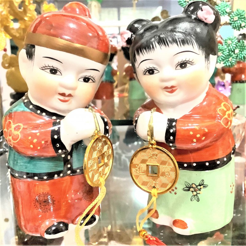 Feng Shui Display Lucky Charm - Happy Chinese Couple / Double Happiness